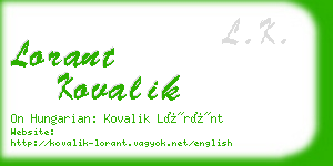 lorant kovalik business card